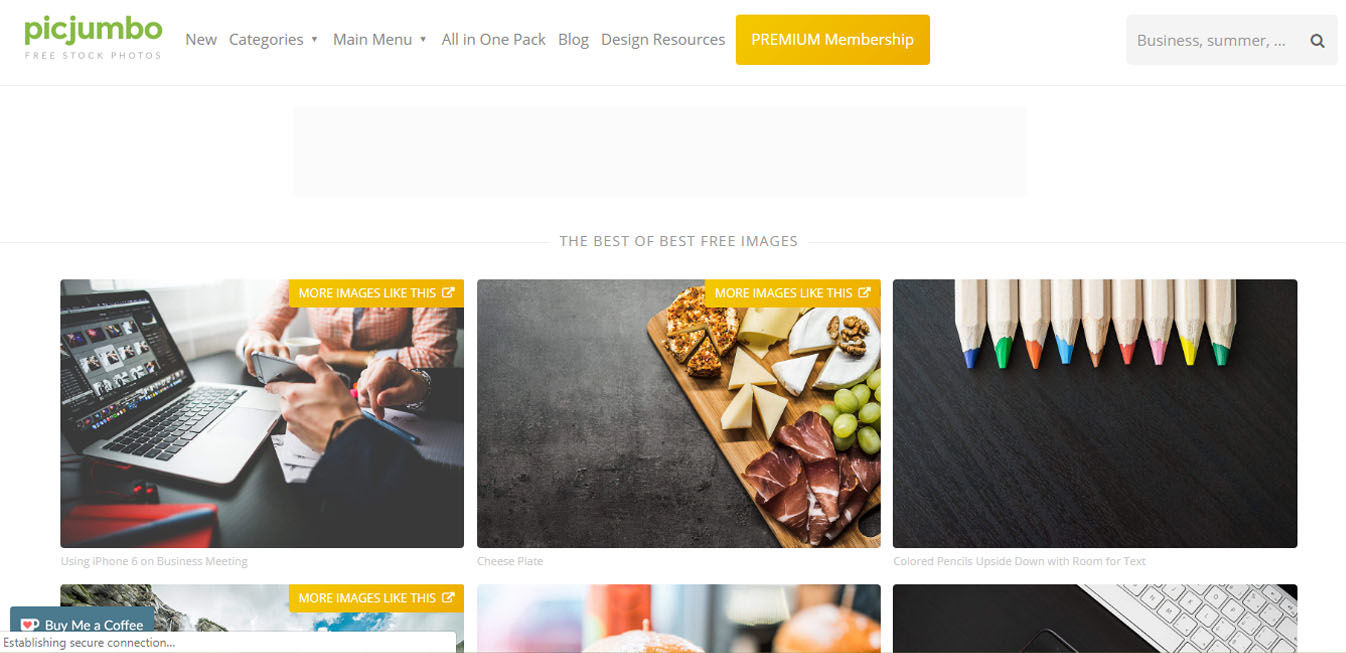 صفحه اصلی سایت PicJumbo